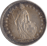 1964 SILVER SWISS 2 FRANCS - SILVER WORLD COINS - Cambridgeshire Coins