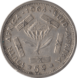 1964 SOUTH AFRICA SILVER 5 CENTS - SILVER WORLD COINS - Cambridgeshire Coins