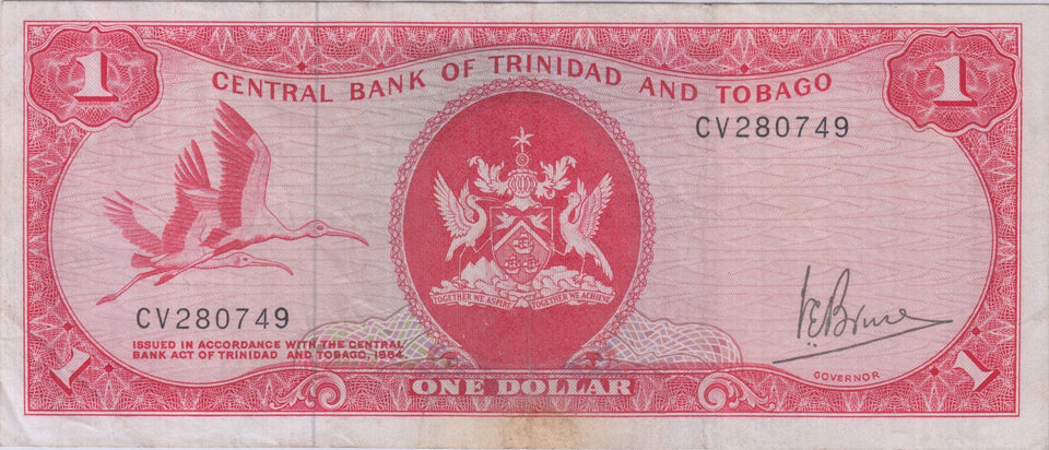 1964 TRINIDAD AND TOBAGO 1 DOLLAR BANKNOTE REF 1425 - World Banknotes - Cambridgeshire Coins