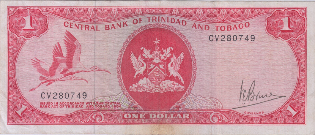 1964 TRINIDAD AND TOBAGO 1 DOLLAR BANKNOTE REF 1425 - World Banknotes - Cambridgeshire Coins