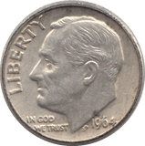 1964 USA SILVER DIME DENVER MINT - SILVER WORLD COINS - Cambridgeshire Coins