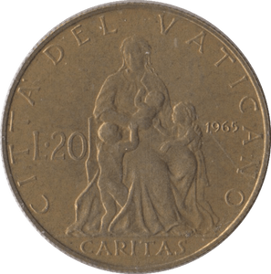 1965 20 LIRE VATICAN CITY - WORLD COINS - Cambridgeshire Coins
