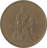 1965 20 LIRE VATICAN CITY - WORLD COINS - Cambridgeshire Coins