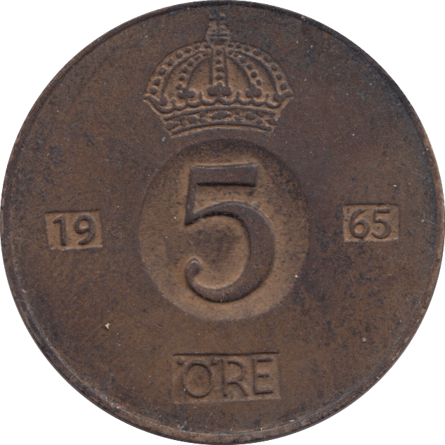 1965 5 ORE SWEDEN - WORLD COINS - Cambridgeshire Coins