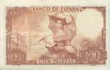 1965 BANK OF SPAIN 100 PESETAS BANKNOTE REF 1260 - World Banknotes - Cambridgeshire Coins