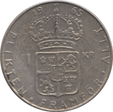 1965 ONE KRONE SWEDEN - WORLD COINS - Cambridgeshire Coins