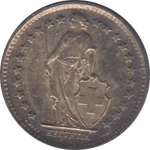 1965 SILVER 1 1/2 FRANC SWITZERLAND - WORLD SILVER COINS - Cambridgeshire Coins