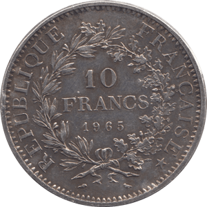 1965 SILVER 10 FRANCS FRANCE - SILVER WORLD COINS - Cambridgeshire Coins