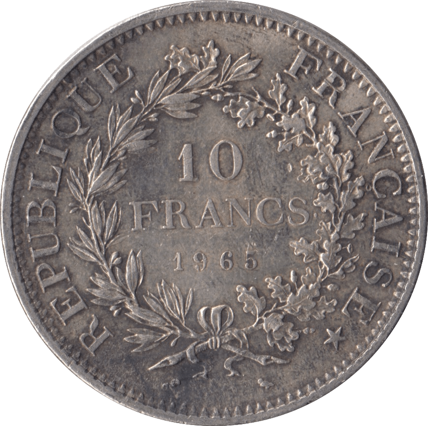 1965 SILVER 10 FRANCS FRANCE SILVER WORLD COINS Cambridgeshire Coins ...