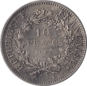 1965 SILVER 10 FRANCS FRANCE - SILVER WORLD COINS - Cambridgeshire Coins