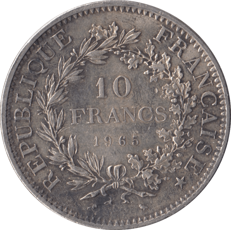 1965 SILVER 10 FRANCS FRANCE - SILVER WORLD COINS - Cambridgeshire Coins