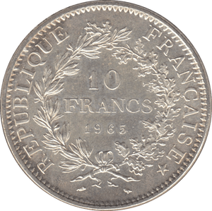 1965 SILVER 10 FRANCS FRANCE - SILVER WORLD COINS - Cambridgeshire Coins