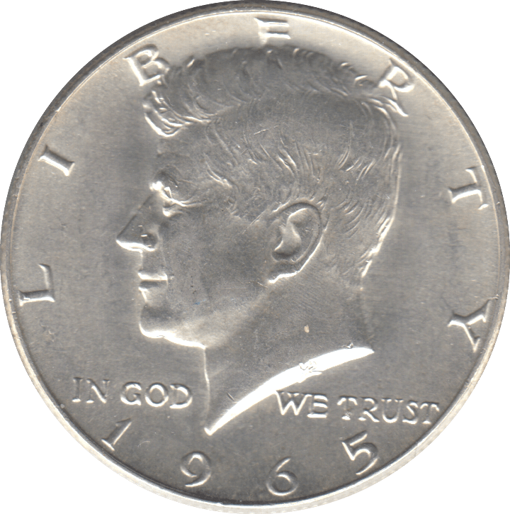 1965 SILVER HALF DOLLAR USA - SILVER WORLD COINS - Cambridgeshire Coins