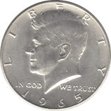 1965 SILVER HALF DOLLAR USA - SILVER WORLD COINS - Cambridgeshire Coins