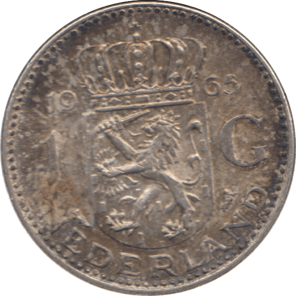 1965 SILVER ONE GULDEN NETHERLANDS - SILVER WORLD COINS - Cambridgeshire Coins
