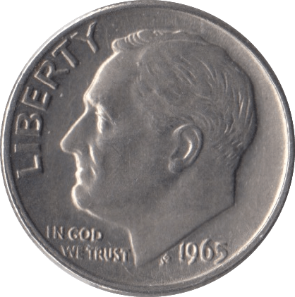 1965 USA ONE DIME - WORLD COINS - Cambridgeshire Coins
