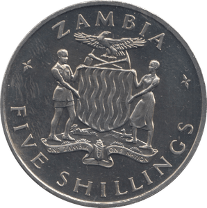 1965 ZAMBIA 5 SHILLINGS - WORLD COINS - Cambridgeshire Coins