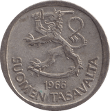 1966 1 MARKKA FINLAND - WORLD COINS - Cambridgeshire Coins