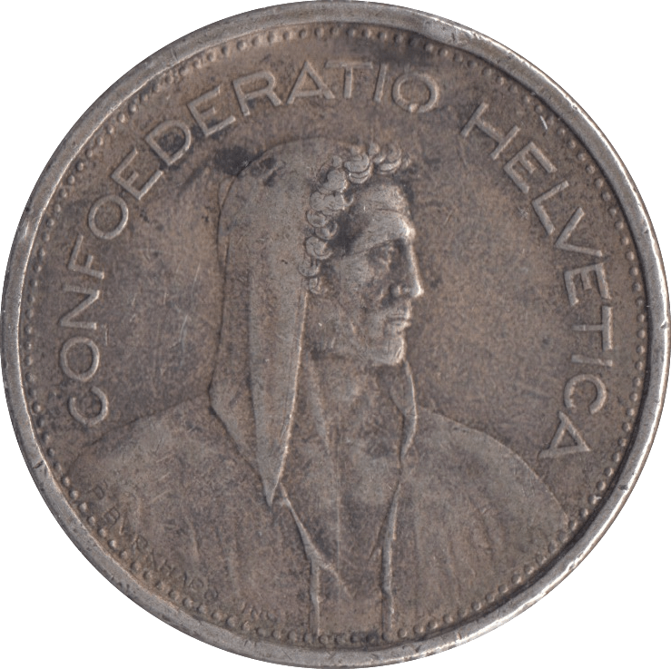 1966 5 SILVER SWISS FRANCS - SILVER WORLD COINS - Cambridgeshire Coins