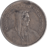 1966 5 SILVER SWISS FRANCS - SILVER WORLD COINS - Cambridgeshire Coins