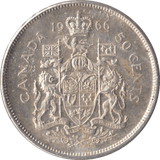 1966 CANADA 50 CENTS - SILVER WORLD COINS - Cambridgeshire Coins