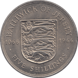 1966 FIVE SHILLINGS JERSEY - WORLD COINS - Cambridgeshire Coins