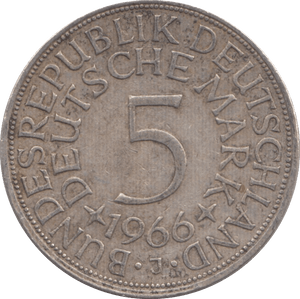 1966 GERMANY 5 DEUTSCHE MARK - WORLD COINS - Cambridgeshire Coins