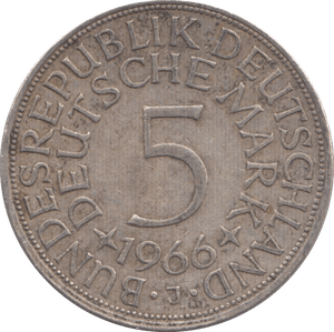 1966 GERMANY 5 DEUTSCHE MARK - WORLD COINS - Cambridgeshire Coins