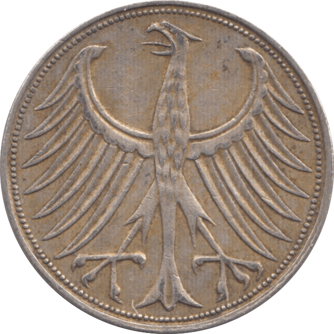 1966 GERMANY 5 DEUTSCHE MARK - WORLD COINS - Cambridgeshire Coins