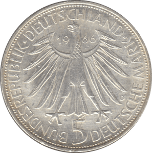 1966 GERMANY SILVER 5 MARKS ( UNC ) - SILVER WORLD COINS - Cambridgeshire Coins