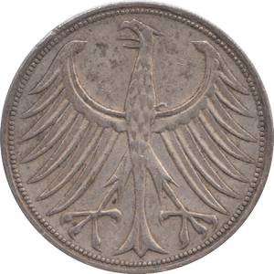 1966 GERMANY SILVER FIVE MARK - SILVER WORLD COINS - Cambridgeshire Coins