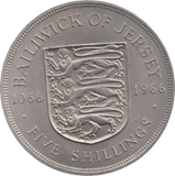 1966 JERSEY 5 SHILLINGS - WORLD COINS - Cambridgeshire Coins