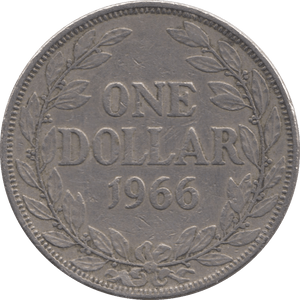 1966 LIBERIA SILVER ONE DOLLAR - SILVER WORLD COINS - Cambridgeshire Coins