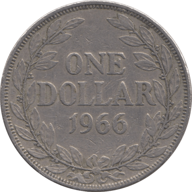 1966 LIBERIA SILVER ONE DOLLAR - SILVER WORLD COINS - Cambridgeshire Coins