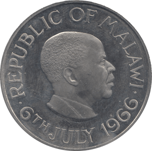 1966 MALAWI ONE CROWN - WORLD COINS - Cambridgeshire Coins