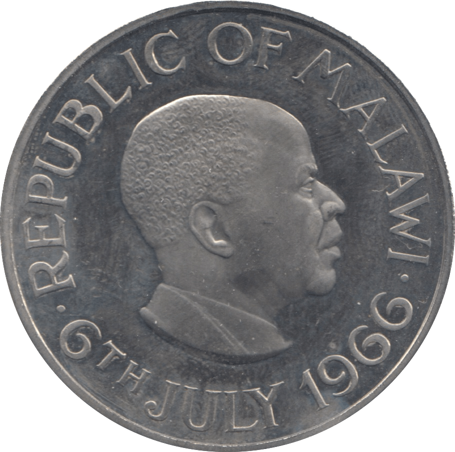 1966 MALAWI ONE CROWN - WORLD COINS - Cambridgeshire Coins