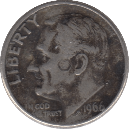 1966 SILVER 1 DIME USA - SILVER WORLD COINS - Cambridgeshire Coins