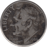 1966 SILVER 1 DIME USA - SILVER WORLD COINS - Cambridgeshire Coins