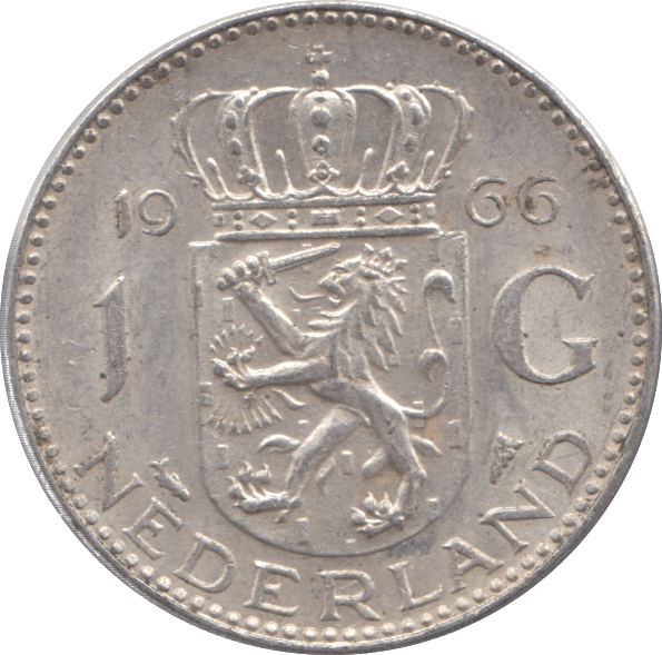 1966 SILVER 1 GULDEN NETHERLANDS - SILVER WORLD COINS - Cambridgeshire Coins
