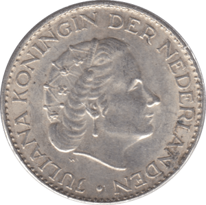 1966 SILVER 1 GULDEN NETHERLANDS - SILVER WORLD COINS - Cambridgeshire Coins