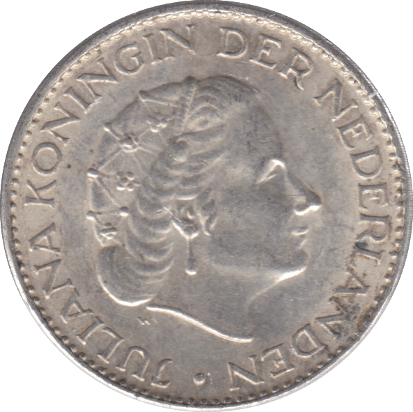 1966 SILVER 1 GULDEN NETHERLANDS - SILVER WORLD COINS - Cambridgeshire Coins