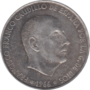 1966 SILVER 100 PESATES SPAIN - SILVER WORLD COINS - Cambridgeshire Coins