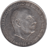 1966 SILVER 100 PESATES SPAIN - SILVER WORLD COINS - Cambridgeshire Coins