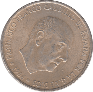 1966 SILVER 100 PESETAS SPAIN - SILVER WORLD COINS - Cambridgeshire Coins