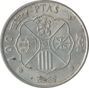 1966 SILVER 100 PESETAS SPAIN - SILVER WORLD COINS - Cambridgeshire Coins