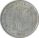 1966 SILVER 100 PESETAS SPAIN - SILVER WORLD COINS - Cambridgeshire Coins