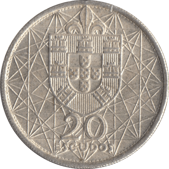 1966 SILVER 20 ESCUDOS PORTUGAL - SILVER WORLD COINS - Cambridgeshire Coins