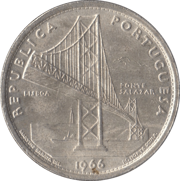 1966 SILVER 20 ESCUDOS PORTUGAL - SILVER WORLD COINS - Cambridgeshire Coins