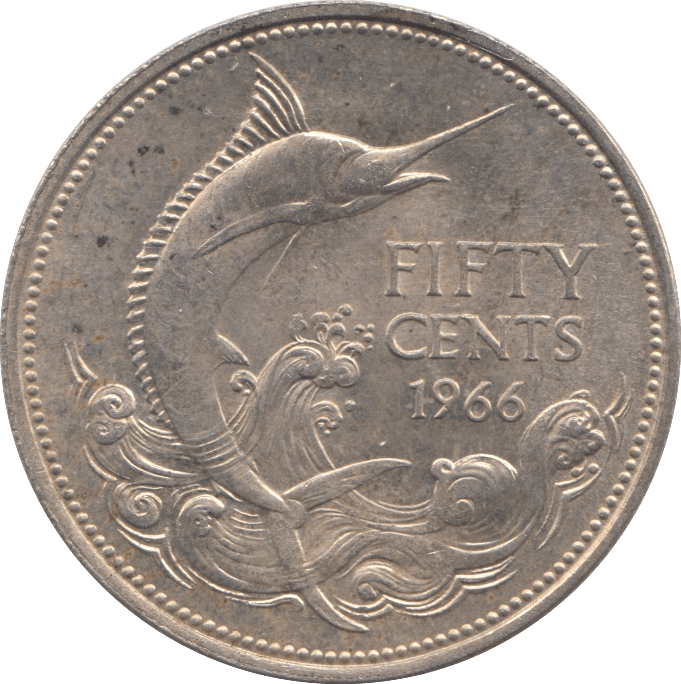 1966 SILVER FIFTY CENTS BAHAMA ISLANDS - WORLD SILVER COINS - Cambridgeshire Coins