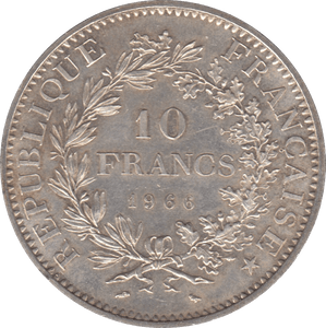 1966 SILVER FRANCE 10 FRANCS ( UNC ) - SILVER WORLD COINS - Cambridgeshire Coins